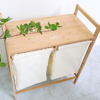 Panier à linge à 2 sections avec sacs amovibles, organisateur de rangement pour vêtements sales, autoportant, pour chambre et salle de bain