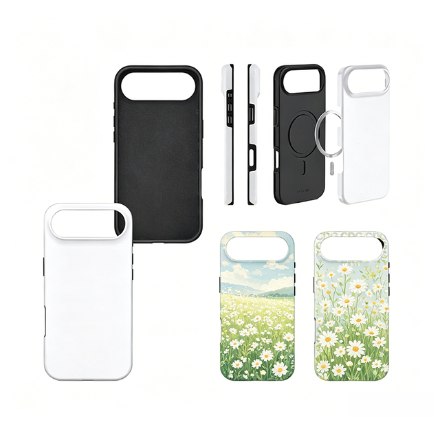 Heat Transfer Blank Cover Dual Layer Sublimation Tough Luxury Magnetic Phone Case for iPhone 17 Air 17 Pro Max 16 15 14 13 12