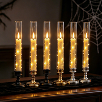 Bougie LED sans flamme en tube transparent alimentée par piles, avec guirlande lumineuse féerique pour la décoration de festivals (vente en gros)