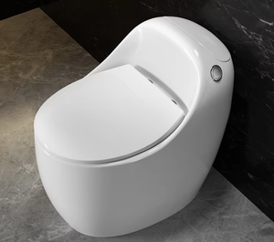 Vendita all'Ingrosso di WC Monoblocco in Ceramica Moderno a Forma di Uovo, Montato a Parete, di Piccole Dimensioni per Uso Domestico - Product Image 1