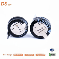 Supercondensador eléctrico de doble capa tipo moneda de 5.5V 0.1F, 9.5x8.6x10mm, tipo pin, para medidor inteligente, retención de energía RTC y suministro de energía de gran volumen