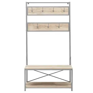 Simple stable parfait manteau cintre stand hall d'arbre pour la chambre à coucher meuble d'entrée hall banc d'arbre porte-manteau en bois support