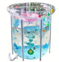 Baignoire gonflable transparente en PVC pliable pour enfants, baignoire SPA pour bébés, baignoire pliable pour le bain