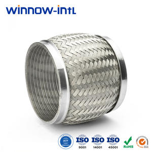 Tuyau flexible en maille métallique tressée, <span class=keywords><strong>prix</strong></span> d'usine personnalisé, tuyau d'échappement flexible avec interverrouillage intégré pour voitures - Product Image 1
