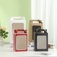 Boîte Cadeau en Carton avec Fenêtre Transparente, Emballage pour Poupée Jouet, Présentoir, Sac Cadeau en Papier Kraft pour Fleurs avec Poignée