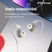 Auriculares Miccell Estéreo HiFi con Micrófono, Control de Llamadas y Música, Ideales para Juegos y Música