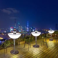 Table haute lumineuse à LED, étanche, pour bar, comptoir à cocktails, ensemble de tabourets, mobilier pour boîte de nuit, balcon, exposition, fête