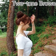 ที่ติดผมสีน้ำตาลทูโทนพร้อมอุปกรณ์เสริมสำหรับจัดแต่งทรงผม - Product Image 1