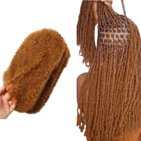 Jiffy Hair Brown Color Cheveux Naturel Crochet Micro Twist Cheveux Humains Rasta Kinky Curly Hair Bulk