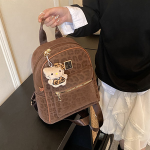Hot Selling 2026 New Classic Leopard Print Nylon Waterproof Zipper Fashion <b>Backpack</b> Women Large Capacity Outing Travel Versatile - Product Image 5