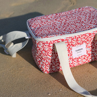 Sac isotherme personnalisé avec logo rose en Oxford 600D, isolé pour les voyages, glacière thermique souple, sac isotherme pour pique-nique, plage, avec bandoulière