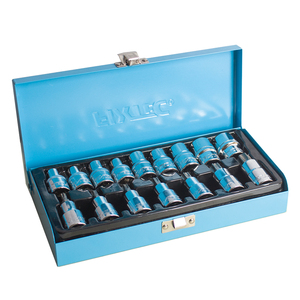 Juego de Herramientas de Alta Calidad FIXTEC, 17 Piezas, 1/2" Dr., Puntas Torx, Vasos Pequeños con Estuche Metálico FHST1317, Juego de Vasos Pequeños FHST1317 FHS - Product Image 1