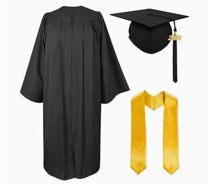 Toga y Birrete de Graduación Negros para Adultos al por Mayor con Borla 2026, Uniforme Escolar, Togas y Birretes de Graduación - Product Image 1