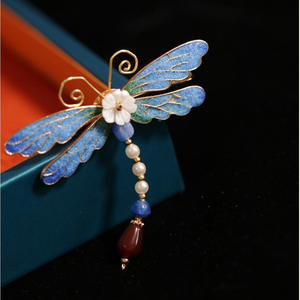 Antique Exquis Guofeng Ming Song Femme Cour Style <span class=keywords><strong>Cheveux</strong></span> Accessoires Nouveau Papillon Épingle À <span class=keywords><strong>Cheveux</strong></span> Brûlé <span class=keywords><strong>Bleu</strong></span> Métal Taille 5cm Partie - Product Image 4