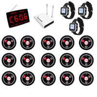 Multifunktionales Restaurant-Rufsystem-Set |   LED-Display + Signalverstärker + Uhren-Pager + Tischrufknöpfe