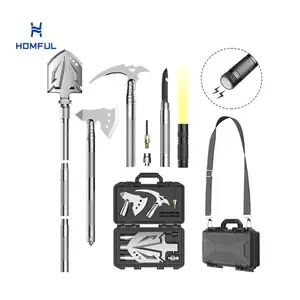 Homful Đa Chức Năng Ngoài Trời Survival Công Cụ Gấp Xẻng Công Cụ Chiến Thuật Cắm Trại Gấp Xẻng Hatchet