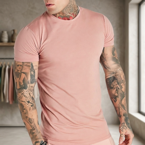 เสื้อยืดออกกำลังกายผู้ชายดีไซน์ใหม่ ผ้าฝ้าย 100% ระบายอากาศได้ดี สำหรับฟิตเนส เทรนนิ่ง คอกลม - Product Image 4