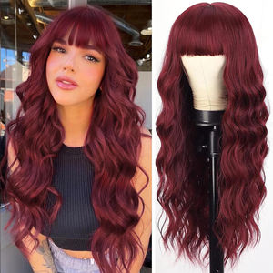 Extensiones de Cabello Largo y Rizado con Ondas Grandes, de Seda Resistente al Calor, Cobertura Completa, Suaves, Ecológicas, para Uso Diario, Color Marrón Oscuro Piano, Directo de Fábrica - Product Image 1