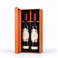 Boîte cadeau de vin rouge pour deux bouteilles avec support à bouteilles pour amateurs de vin