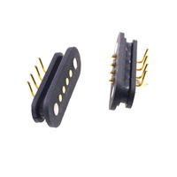 Conector magnético de ángulo recto de alta calidad de una sola fila 5V 2a 4 Pogo Pin con cable USB