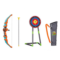 Ensemble d'arc et de flèches lumineux à LED pour enfants, jouet de tir à l'arc lumineux avec cible sur pied, flèches à ventouse, jeu de tir interactif