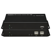 Ekstensi HDMI ke serat optik, 20KM 4K60fps Mode tunggal 1 core HDMI KVM Extender melalui serat