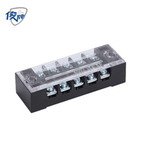 Bloc de bornes à vis double rangée en cuivre 5 pôles JUNPAI série TB TB1503 avec ressort en nylon, usage industriel, 15A ampères continus max.