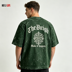 T-shirt da <span class=keywords><strong>uomo</strong></span> estiva 280gsm, nuova collezione, lavaggio acido, girocollo, oversize, streetwear, 100% cotone, fornitore di successo, personalizzabile - Product Image 2