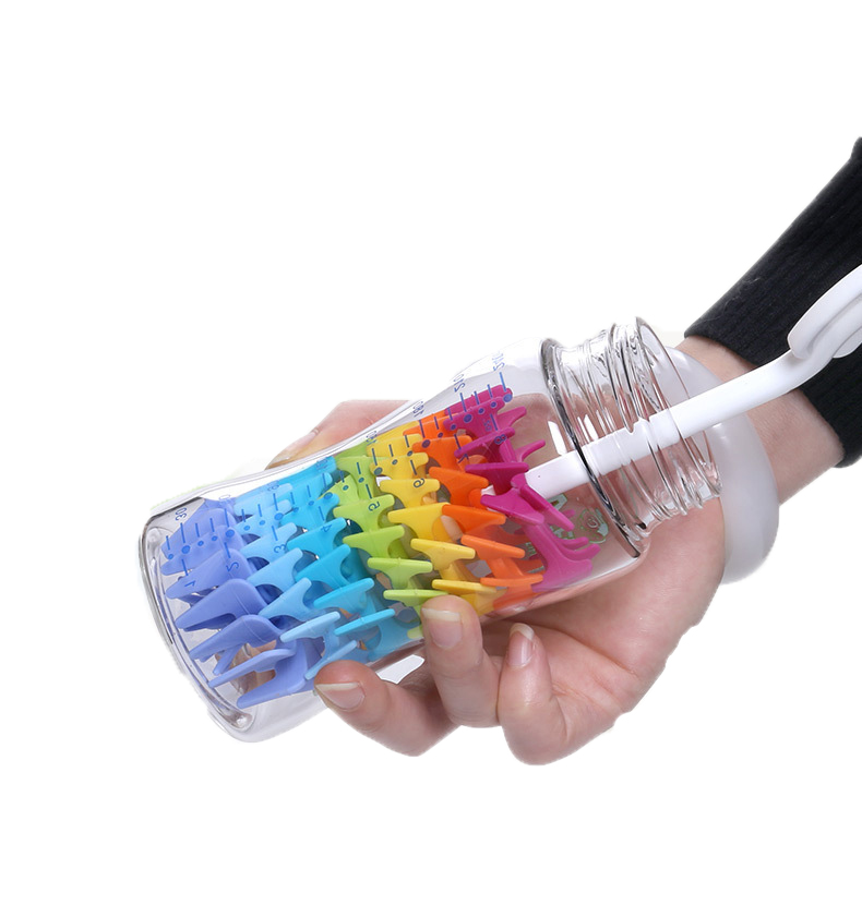 Пищевой силикон, качество гарантировано, щетка для бутылок, кухонный инструмент для чистки, оптовая продажа, Бытовая мойка для младенцев