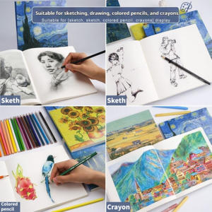 Carnet de croquis MENG super épais sur le thème des peintures célèbres de Van Gogh, avec 160 pages épaisses, papier de peinture de haute qualité - Product Image 3