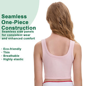 シャンハオ OEM ワンピース シームレス ガールズ ベスト 無地 シームレス ニットトップス ガールズ シームレス 織り下着 ティーン向け - Product Image 2