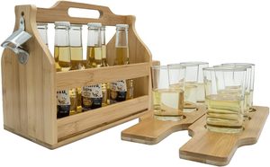 Boîte à 6 <span class=keywords><strong>bouteilles</strong></span> <span class=keywords><strong>en</strong></span> <span class=keywords><strong>bois</strong></span> avec ouvre-bouteille séparateur central amovible <span class=keywords><strong>caisse</strong></span> à boissons <span class=keywords><strong>en</strong></span> <span class=keywords><strong>bois</strong></span> - Product Image 2