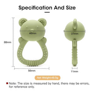 Mordedor de Silicona de Grado Alimenticio para Bebés, Juguete de Sonajero con Forma de Animal de Dibujos Animados, Libre de BPA, Juguete Musical Educativo Sensorial para Bebés de 0 a 24 <span class=keywords><strong>Meses</strong></span> - Product Image 6