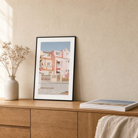 Cadre photo en aluminium noir A2 avec passe-partout blanc amovible 420x594mm 16,5x23,4 pouces, cadre fin en métal pour affiche, impression non incluse