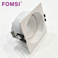 Support de Downlight Carré LED FOMSI Blanc Noir à Angle Réglable pour Ampoules LED MR16, Boîtier de Lampe LED, Cadre de Spot LED GU10 MR16