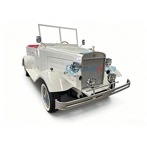 Offre Spéciale Voiture Électrique Blanche Vintage, Alimentée par Batterie, Style Rétro Classique, Idéale pour les Visites en Station Balnéaire - Product Image 1
