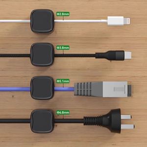 6 Clips Magnéticos de Plástico a Prueba de Agua para Organizar Cables, Soporte para Cables de Datos de Teléfono Móvil, Alta Resistencia a la Tensión, a Prueba de Golpes - Product Image 2