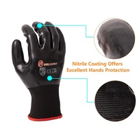 Guantes de Seguridad Premium SNELL Completamente Recubiertos de Nitrilo, Resistentes al Aceite, Impermeables y Antideslizantes para Trabajos en Campos Petroleros, Jardinería y Pesca