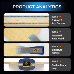 Loki W81 extérieur spécial Oem Odm raquette de Tennis de Table plaque inférieure haute Performance Aryl carbone Pingpong lame - Product Image 4