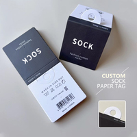 Cartes d'emballage personnalisées pour chaussettes, étiquettes en papier avec logo personnalisé, emballage pour chaussettes, étiquettes en papier pour l'affichage des chaussettes