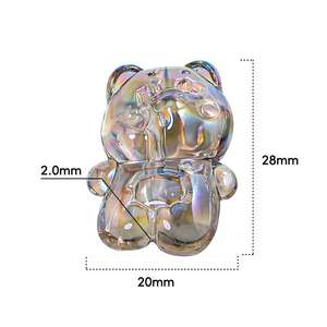 Nouvelles perles en lucite colorées en forme d'animaux irrégulière, perles libres, chaînes de téléphone portable, pendentifs pour sac, porte-clés, accessoires pour le bricolage - Product Image 4