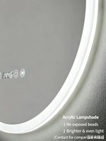 Miroir intelligent rond, miroir de salle de bain ultra-clair avec éclairage LED, écran tactile, capteur, anti-buée, mural