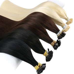 Factory <b>Hair</b> <b>Extensions</b> Russian <b>Hair</b> Flat Tip Keratin <b>Hair</b> <b>Extensions</b> in Medium Brown with 18in TO 30INCH In-stock - Product Image 1
