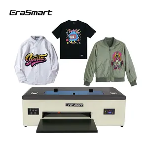 Machine à jet de film de transfert thermique de bureau Erasmart Imprimante DTF à jet d'encre numérique Machine d'impression de logo A3 sur vêtements