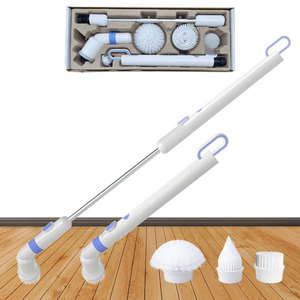 Rotating telescopic electric scrubbing brush electric toilet brush