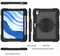 Prix de gros B2B, vente chaude, étui antichoc pour tablette avec support rotatif et sangle de transport pour iPad Air 11 pouces, étui M2/M3/M4