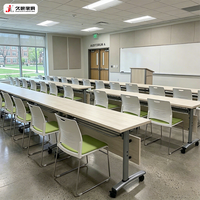 Table de réunion pliable JIUSHUN pour salle de formation, bureau d'étude, école, table de formation mobile avec roulettes