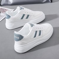 Nouvelles baskets classiques à plateforme basse KJ Spring 2026, à talon plat, en cuir blanc, pour femmes et hommes, marque privée, décontractées