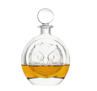 Decantador de whisky de cristal sin plomo con diseño de animales, botella de licor de lujo con relieve 3D personalizado de animales, tapón de lujo para botella de bourbon de 700 ml