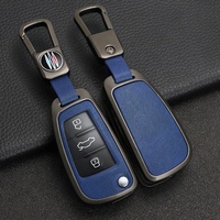 Cover per Chiave Auto in Lega di Zinco e Pelle Vintage per Audi A3 Q3 Q2L A6L Modello Vecchio, Custodia Protettiva per Chiave Remota a 3 Pulsanti con Cinturino